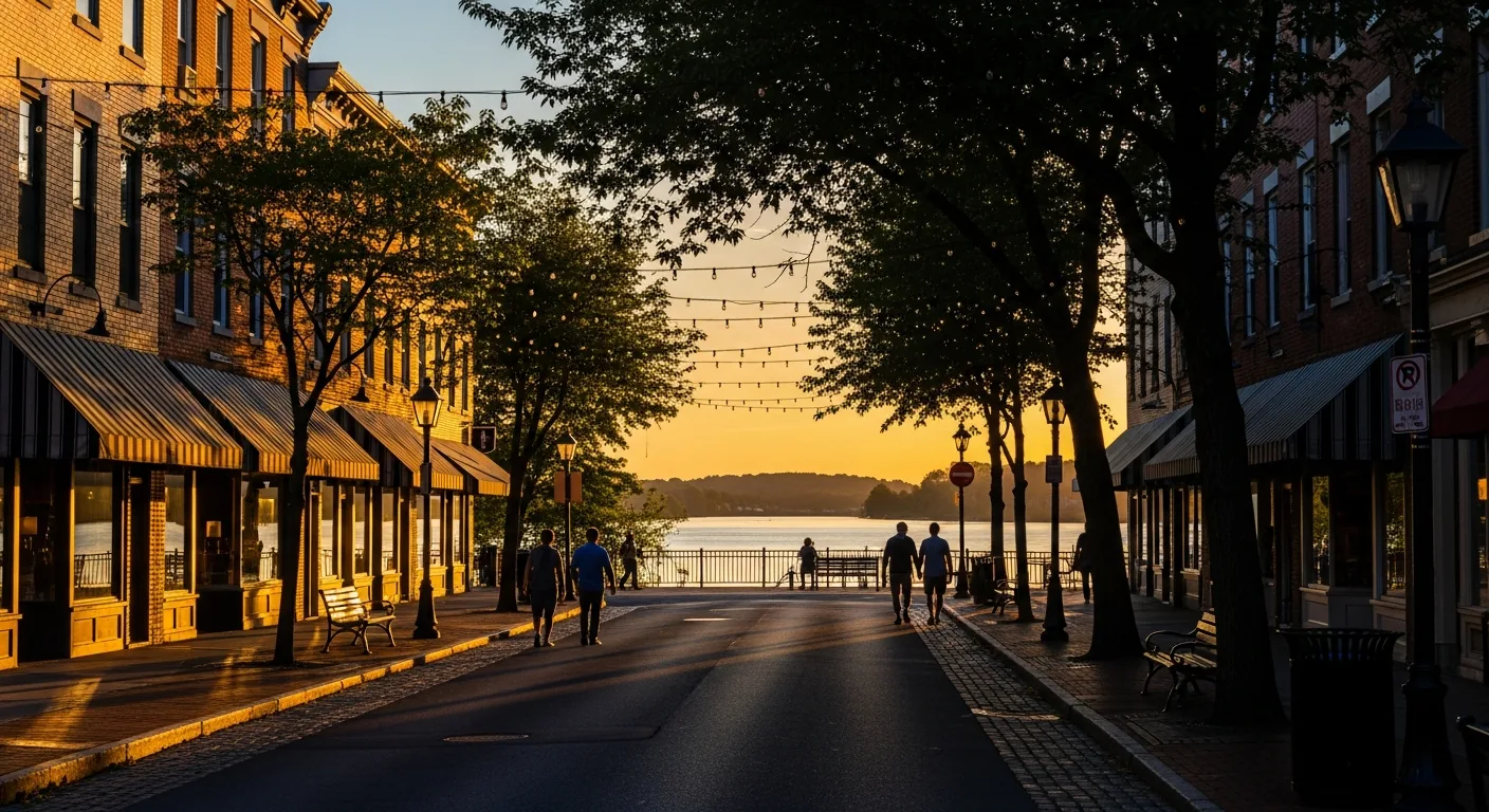 A riverside New Jersey main street like Red Bank, where Broadway Advance is headquartered